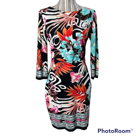 Cache Dresses & Skirts - Cache Tropical Floral Bodycon Cocktail Dress 6